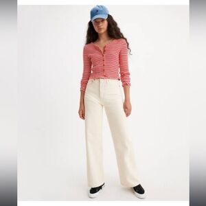 Levis Ribcage White Jeans